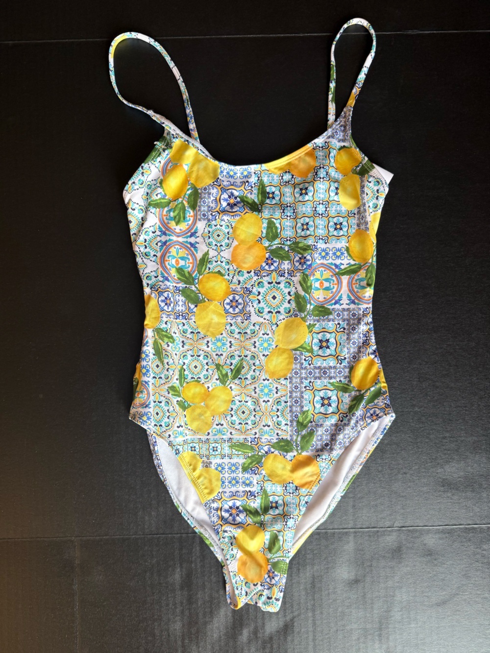 Primark Yellow Lemon Tile-Print One-Piece Swimsuit